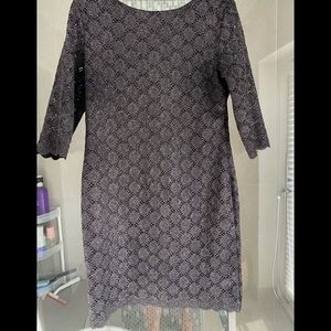 Size Large Petite Black/Silver Glitter Dress